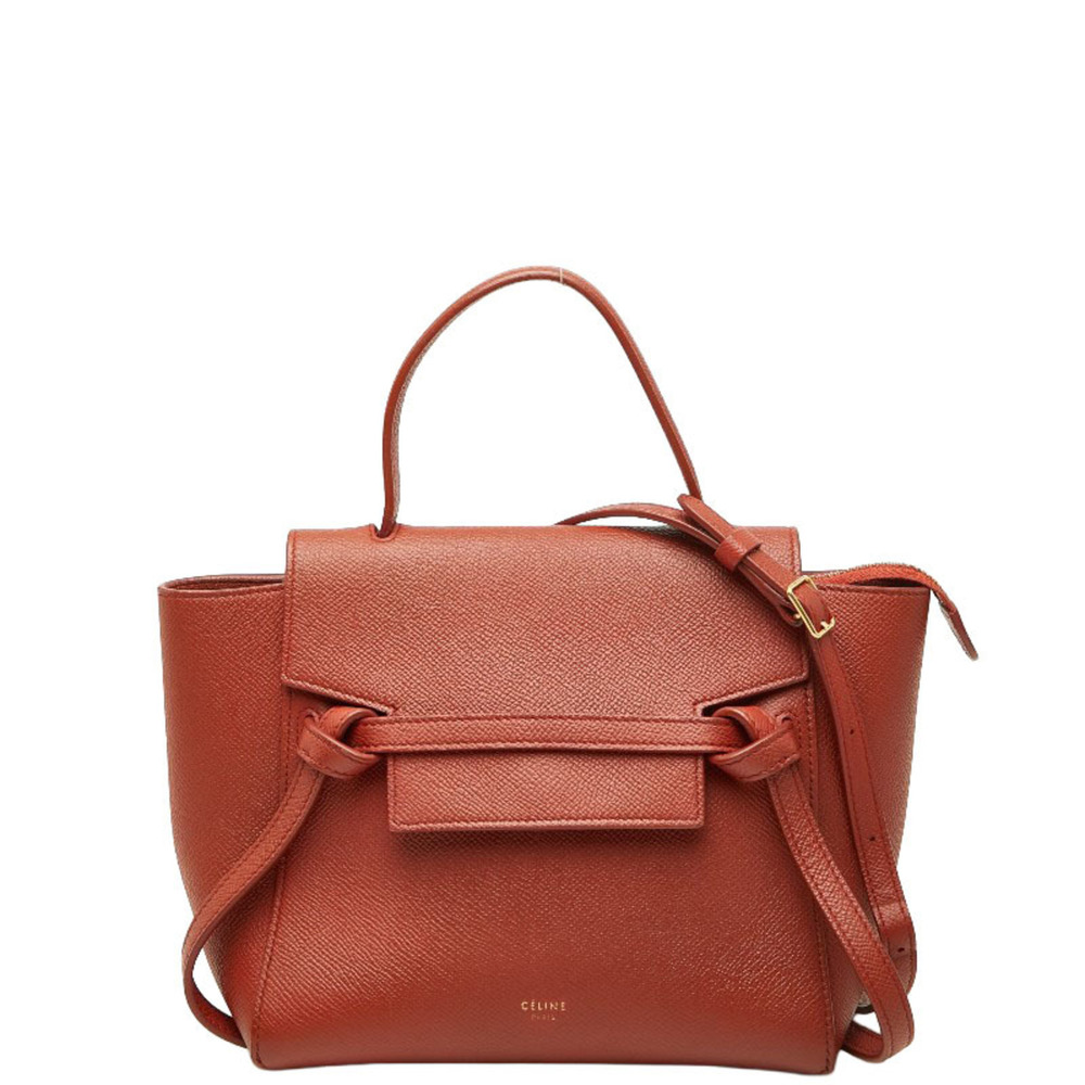 Celine Belt Bag Nano Catfish Handbag Shoulder 2WAY Brown Leather Women's CELINE